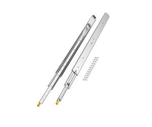 VEVOR 1 Par de Correderas Dobles para Cajones de Extensión Completa, Carga de 226,8 kg, Rodamiento de Bolas con Riel Deslizante para Cajones de Montaje Lateral con Bloqueo, 1248 x 76 x 19,5 mm