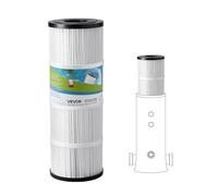 VEVOR 1 PCS Cartucho de Filtro para Piscina, Repuesto para Jacuzzi de 4,6 m², Filtro de Cartucho de Plisado Trilobal Seguro para Niños y Mascotas, Compatible con Hayward C500, CX500-RE y Pleatco