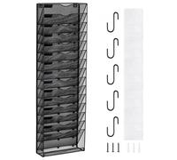 VEVOR 1 PCS Estante de Pared de Malla Metálica para Archivos de 16 Capas, Negro