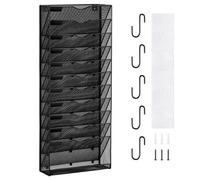 VEVOR 1 PCS Estante de Pared de Malla Metálica para Archivos de 12 Capas, Negro