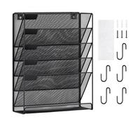 VEVOR 1 PCS Estantes de Pared de Malla Metálica para Archivos de 6 Capas Carpeta de Almacenamiento de Documentos y Papel, Estante de Pared de Archivos con Etiqueta con Nombre para Oficina, Escuela