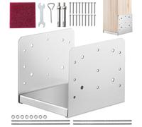 VEVOR 1 Pieza Soportes para Postes de Madera 8"x8" (203x203 mm) Base de Anclaje de Acero Inoxidable para Poste de Madera Tamaño Interno 185x198 mm para Barandilla, Pasamanos, Pabellón, Porche, Terraza