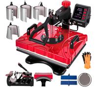 VEVOR 10 en 1 Prensa de Calor, Máquina de Sublimación, 1.000 W 29 x 38 cm Rojo