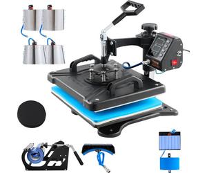 VEVOR 10 en 1 Prensa de Calor Multifuncional, 30 x 38 cm Prensa de Transferencia Giratoria 360° Máquina de Sublimación, Prensa de Calor, Prensa Térmica para Camisetas, Tazas, Negra