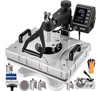 VEVOR 10 en 1 Prensa de Calor Multifuncional Blanco, Máquina de Sublimación 1000 W 29 x 38 cm Máquina Impresión de Calor para Camisetas, Diseño Giratorio de 360°, con Accesorios Completos