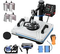 VEVOR 10 en 1 Prensa de Calor Multifuncional Blanco, Máquina de Sublimación 1000 W 29 x 38 cm Máquina Impresión de Calor para Camisetas, Diseño Giratorio de 360°, con Accesorios Completos