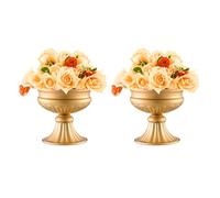 VEVOR 10 jarrones de Flores de Boda de 16 cm de Alto, Centro de Mesa de Boda de Metal, Soporte de exhibición de arreglos Florales Dorados para mesas, Bodas, cenas, Fiestas, Aniversarios, Ceremonias,