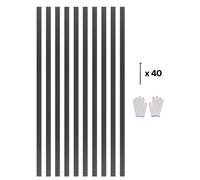 VEVOR 10 PCS Borde de Metal para Jardín de 1524 x 43 x 1,6 mm, Cerca de Borde de Jardín Flexible de Aleación de Aluminio Resistente a la Oxidación para Parterres de Flores y Caminos de Jardín, Negro