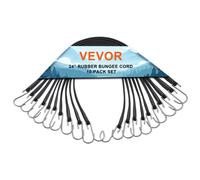 VEVOR 10 PCS Cuerda Elástica Plana de 60 cm de Largo con Gancho en Forma de S