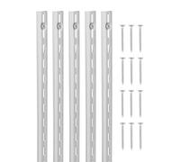 VEVOR 10 PCS Riel Vertical para Estante 990 x 17,6 x 10,5 mm, Soportes Ajustables de Acero Inoxidable con 40 Tornillos Ideales para Estanterías de Pared, Armarios y Organización, Plata Brillante
