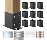 VEVOR Soporte Base de Anclaje de Poste 102x102mm 10 Piezas Acero al carbono