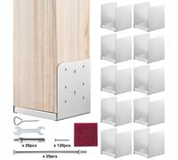 VEVOR 10 Piezas Soportes para Postes de Madera 6"x6"(152x152 mm) Base de Anclaje de Acero Inoxidable para Poste de Madera Tamaño Interno 140x150mm para Barandilla, Pasamanos, Pabellón, Porche, Terraza