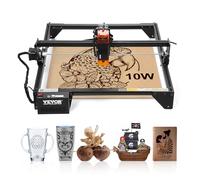 VEVOR 10 W Grabador Láser, Máquina Cortadora y Grabadora Láser, Área de Trabajo 38 x 40 cm Velocidad de Movimiento de 10000 mm/min, con Punto Comprimido y Protección Ocular para Madera y Metales