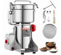 VEVOR 1000 g Molino eléctrico para cereales, molinillo de especias comercial de alta velocidad 3000 W, máquina de pulverización de acero inoxidable, para cereales secos, especias, café, maíz,