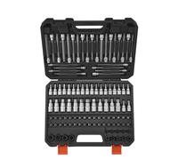 VEVOR 107 PCS Juego de Vasos con Punta, SAE y Métricos, Hexagonales/Torx/Torx Externo/a Prueba de Manipulaciones/Extralargos, Acero de Aleación S2 y Acero Cr-V, con Impulsores de 1/4", 3/8" y 1/2"
