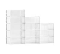 VEVOR 12 PCS Cajas de Almacenamiento para Zapatos, Cajas Apilables para Zapatos Aptas hasta la Talla 11 de EE. UU., Contenedores Modulares de Plástico para Guardar Tacones Altos, Botas, Marco Blanco