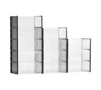 VEVOR 12 PCS Cajas de Almacenamiento para Zapatos, Cajas Apilables para Zapatos Aptas hasta la Talla 11 de EE. UU., Contenedores Modulares de Plástico para Guardar Tacones Altos, Botas, Marco Negro