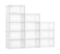 VEVOR 12 PCS Cajas de Zapatos Magnéticas Talla 13 de EE. UU. Blanco Transparente