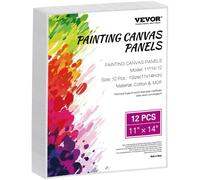 VEVOR 12 PCS Paneles de Lienzo para Pintar, Lienzos de 280 x 355 mm para Pintar, Paneles de Lienzo para Dibujar, Pintar con Acrílico, Óleo, Acuarela, Lienzo para Niños y Profesionales, Blanco
