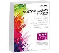VEVOR 12 PCS Paneles de Lienzo para Pintar, Lienzos de 280 x 355 mm para Pintar, Paneles de Lienzo para Dibujar, Pintar con Acrílico, Óleo, Acuarela, Lienzo para Niños y Profesionales, Blanco