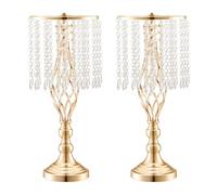 VEVOR 12 Soportes de Flores de Cristal de 49 cm de Alto, jarrón de Metal para Centro de Mesa de Boda, Soportes de Flores Dorados para mesas, Bodas, cenas, Ceremonias, decoración de Eventos de