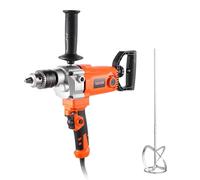 VEVOR 1200 W Mezclador de Mortero Eléctrico 2 en 1, Taladro Mezclador con Cable, Agitador de Hormigón con Mandril de 15,89 mm, 0-750 RPM, mango en D, para Taladrar, Mezclar Pegamento, Pintura