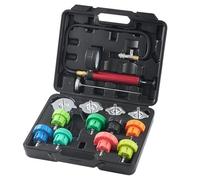 VEVOR 14 PCS Kit de Probador de Presión de Refrigerante de Radiador Universal con Adaptadores de Bomba Manual, Tapas, Caja de Herramientas de Prueba Codificada por Colores para automóvil, motocicleta