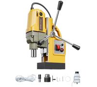 VEVOR 1400 W Taladro Magnético, Taladro de Columna Magnético Portátil de 12500 N, Diámetro de Perforación de 40 mm Velocidad sin Carga de 800 RPM, para Mejoras Industriales y del Hogar, Amarillo