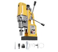 VEVOR 1400 W Taladro Magnético, Taladro de Columna Magnético Portátil de 13000 N, Diámetro de Perforación de 50 mm Velocidad Variable de 0 a 750 RPM, para Mejoras Industriales y del Hogar, Amarillo