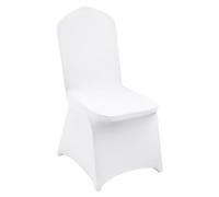 VEVOR 150 Piezas Fundas para sillas Blancas Fundas elásticas de poliéster elástico para Banquetes Decoraciones para Fiestas de Banquete de Boda Fundas Plegables Fundas Planas Silla Blanca Curvada