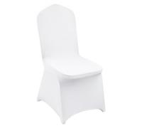 VEVOR 150 piezas fundas para sillas blancas fundas elásticas de poliéster elástico para banquetes decoraciones para fiestas de banquete de boda fundas plegables fundas planas silla blanca curvada