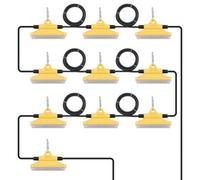 VEVOR 150 W Cadena de Luces para Construcción de 30,5m 15000LM 10 Unidades 5000-5500K IP65 Resistente al Agua con Ganchos para Colgar, para Obras de Construcción, Iluminación Temporal para Exteriores