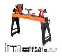 VEVOR 1500 W Torno Vertical de Carpintería con Velocidad Variable de 150 a 3200 RPM, Banco de Trabajo de 457 x 1020 mm, Motor de CC sin Escobillas para Proyectos de Carpintería Medianos y Grandes