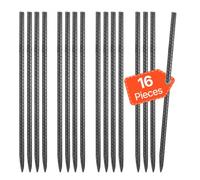 VEVOR 16 PCS Estacas de Refuerzo de 406,4 mm Resistentes de Acero Galvanizado Recto con Punta de Cincel y Revestimiento Resistente a la Oxidación para Jardinería, Cercas y Tiendas de Campaña