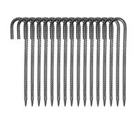 VEVOR 16 PCS Estacas de Varilla de Refuerzo 406,4 mm con Gancho en J de Diámetro 1 cm, Anclajes de Acero Galvanizado con Punta de Cincel y Revestimiento Resistente a la Oxidación para Jardinería