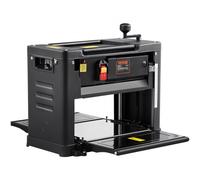VEVOR Cepilladora de Sobremesa 1 Velocidad Cepilladora Eléctrica 13" de Ancho Regruesadora Cepilladora 2 Cuchillas Motor Potente de 15 Amperios y 1800 W Bajo Nivel de Ruido para Madera Dura y Blanda