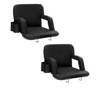 VEVOR 2 Asientos de Estadio con Soporte para la Espalda, Respaldos Anchos de los Asientos, Silla de Estadio con Cojín Acolchado Plegable, con Portavasos de Bolsillo con Gancho, 83,1 x 56,9 x 6,1 cm