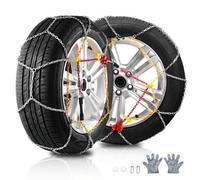 VEVOR Cadenas para Nieve para Neumáticos de Tracción de Emergencia de Acero de Aleación de Manganeso, para Automóviles, Camionetas, SUV y Camiones, Plata, 1603 x 415 x 9,6 mm, 2 Piezas, Φ 2,8 mm