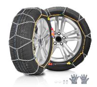 VEVOR Cadenas para Nieve de Tracción de Emergencia de Acero de Aleación de Manganeso, Cadenas para Nieve para Automóviles, Camionetas, SUV y Camiones, Color Plateado, Juego de 2, 1695 x 385 x 9,6 mm