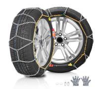 VEVOR 2 Cadenas de Nieve para Neumáticos de Tracción Plata 1695 x 385 x 9,6 mm