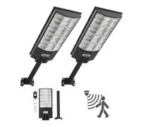 VEVOR 2 Farolas Solares para Exteriores 8000 W, 450 000 LM, de Anochecer a Amanecer, Reflector LED de Seguridad con Sensor de Movimiento, Iluminación Exterior Impermeable IP67, para Vehículos