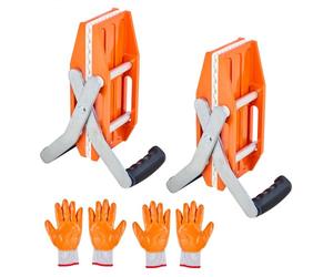 VEVOR 2 PCS Abrazaderas de Doble Mano para Transportar Piedras, Carga de 299,4 kg, Herramientas de Elevación para Paneles de Granito con Revestimiento de Goma (0-5,9 cm) para Madera Contrachapada