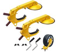VEVOR 2 PCS Bloqueo de Rueda para Coche Antirrobo 16-38 cm Cerradura de Rueda de Acero Q235 Ventosa Grande 30 cm 4 Llaves Candado para Neumáticos de Vehículos, Caravanas, Camiones, Motocicletas, SUV