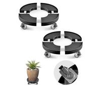 VEVOR 2 PCS Carrito de Bote de Basura, Carrito con Ruedas Multifuncional con 4 Ruedas Bloqueables, Carga de 181,4 kg, Base Redonda con Ruedas para Bote de Basura, Ajustable de 380-580 mm, Negro