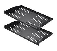 VEVOR 2 PCS Estante para Bastidor de Servidores 1U, Profundidad de 254 mm, Carga de 22,68 kg, Estante en Pared o en Voladizo Ventilado con Bandeja, Buena Circulación de Aire para Gabinete de Red