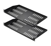 VEVOR 2 PCS Estante para Bastidor de Servidores 1U, Profundidad de 254 mm, Carga de 22,68 kg, Estante en Pared o en Voladizo Ventilado con Bandeja, Buena Circulación de Aire para Gabinete de Red