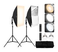 VEVOR 2 PCS Kit de Iluminación Softbox de 500 x 700 mm con Bombillas LED de 45 W