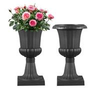 VEVOR 2 PCS Maceta de Urna de Plástico 25 x 42 cm para Interior/Exterior Negro