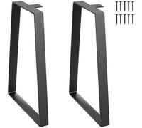 VEVOR Patas Bajas de Tabla 2 PCS Patas de Mesa Muebles 40,6 cm de Acero al Carbono Capacidad de Carga 181 kg Patas de Oficina Piernas Trapezoidales del Escritorio para Casa Oficina Comedor, Negro