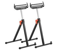 VEVOR 2 PCS Soporte con Rodillos, Carga de 113 kg Altura Ajustable 685,8-1092,2 mm con Cabezal de Rodillo de Acero Pulido, para Soporte de Extensión para Carpintería con Salida de Sierra de Mesa